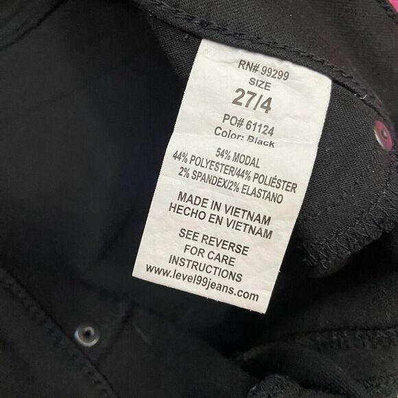 Level 99 Coated Skinny Jeans Black Size 27 (4) - Picture 9 of 13
